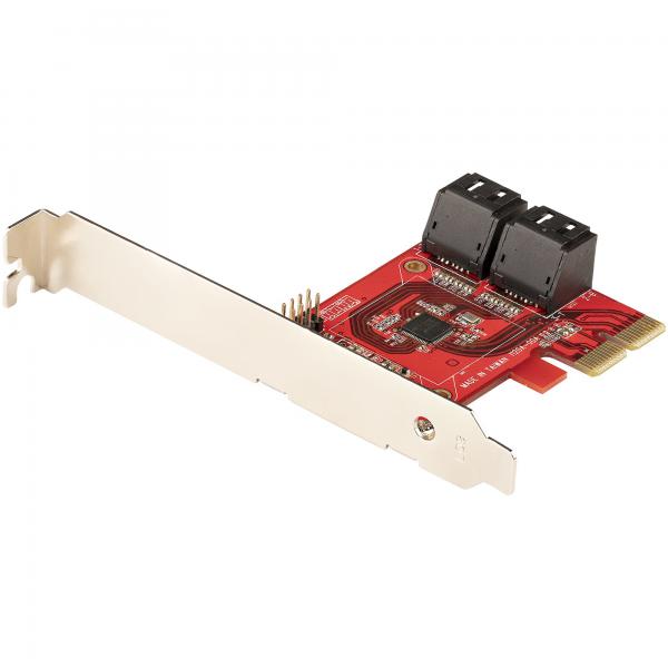 StarTech.com Scheda PCIe SATA - Scheda di Espansione PCIe SATA a 4 porte 6 Gbps - Staffa a Profilo Basso/Alto - ASM1062 senza RAID - Convertitore PCI Express SATA per SSD/HDD (SATA PCIE CARD - 4 PORT