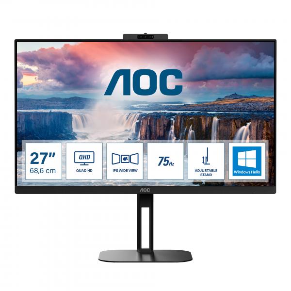 AOC V5 Q27V5CW/BK Monitor PC 68,6 cm [27] 2560 x 1440 Pixel Quad HD LED Nero (Q27V5CW 27IN 68.58CM IPS)