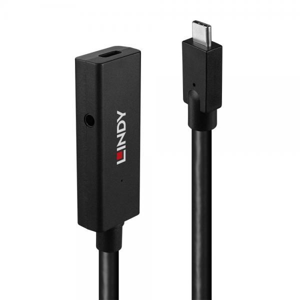 Lindy 43364 cavo USB USB 3.2 Gen 2 [3.1 Gen 2] 5 m USB C Nero (5M USB 3.2 GEN 2 C/C ACTIVE EXT)