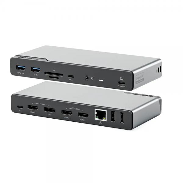 ALOGIC DV4 Cablato USB 3.2 Gen 1 [3.1 Gen 1] Type-C Grigio (QUAD DISPLAY DOCKING STATION - USB-C 16-IN-1 DV4)