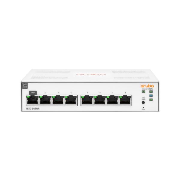 HPE Aruba Networking Aruba Instant On 1830 8G Gestito L2 Gigabit Ethernet [10/100/1000] (Aruba Switch IOn 1830 8G - Europe - English - Warranty: 12M)