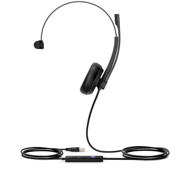 Yealink UH34 Mono Teams Auricolare Cablato A Padiglione Ufficio USB tipo A Nero (Headset UH34 Mono Teams - Warranty: 24M)