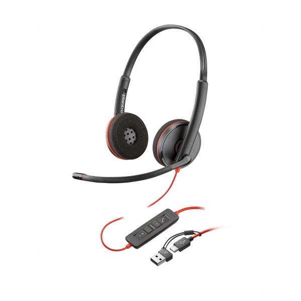 Blackwire 3215 Monaural USB-C - Headset +3.5mm Plug +USB-C/A - Adapter