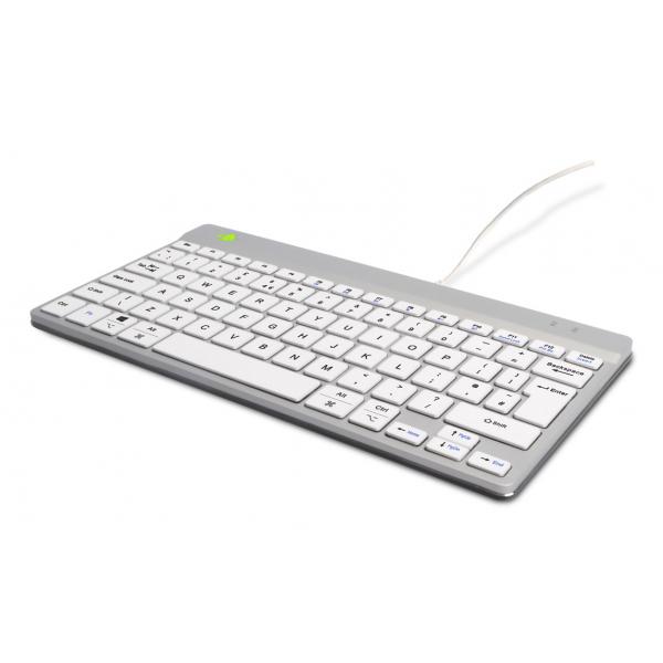 R-Go Tools Tastiera ergonomica R-Go Compact Break, tastiera compatta con software break, QWERTY [UK], con cavo, bianco (Ergonomic keyboard R-Go Compact Break, compact ke) - Versione UK