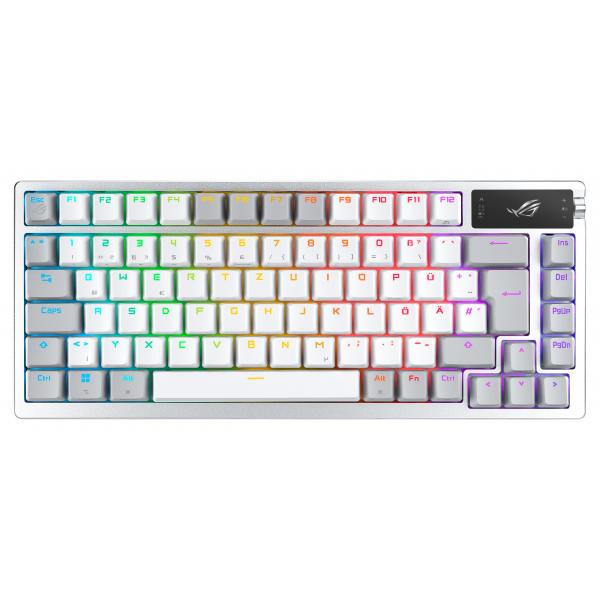 ASUS ROG Azoth tastiera Gaming USB + RF Wireless + Bluetooth Bianco (ASUS ROG Azoth White 75 Wireless DIY Custom Gaming Keyboard) - Versione UK
