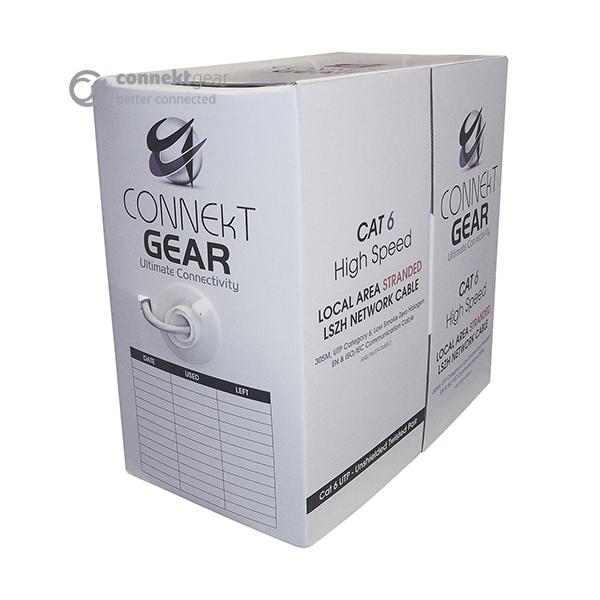 connektgear 31-0305UG cavo di rete Grigio 305 m Cat6 U/UTP [UTP] (305m CAT6 UTP Stranded LS0H Network Cable Drum - 24AWG - Grey)
