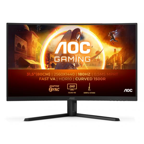 AOC G4 CQ32G4VE Monitor PC 80 cm [31.5] 2560 x 1440 Pixel Quad HD LCD Nero, Grigio (AOC 31.5 VA MON CURVED CQ32G4VE)