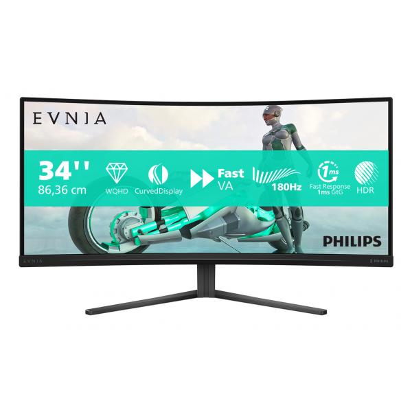 Philips Evnia 34M2C3500L/00 Monitor PC 86,4 cm [34] 3440 x 1440 Pixel Wide Quad HD LCD Nero (Philips Evnia 3000 34M2C3500L - Monitor a LED - gaming - curvato - 34 - 3440 x 1440 WQHD @ 180 Hz - Fast V