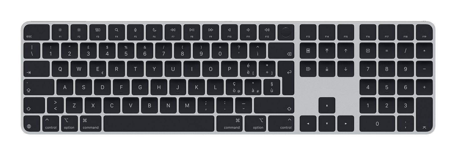 Apple Magic Keyboard con Touch ID e tastierino numerico per Mac con chip [USB-C] - Italiano - Tasti neri (MAGIC KEYBOARD NUMERIC - ITALIAN BLACK) - Versione UK