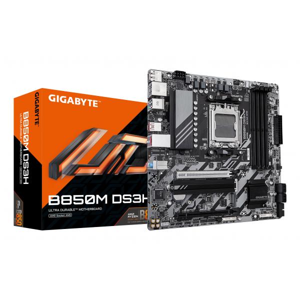 GIGABYTE B850M DS3H Scheda Madre - Processori AMD Ryzen Serie 9000, 16+2+2 fasi VRM digitali, fino a 8200MHz DDR5 [OC], 1xPCIe 5.0 + 1xPCIe 4.0 M.2, LAN 2.5, USB 3.2 Gen 2 (GIGABYTE AM5 B850M DS3H)