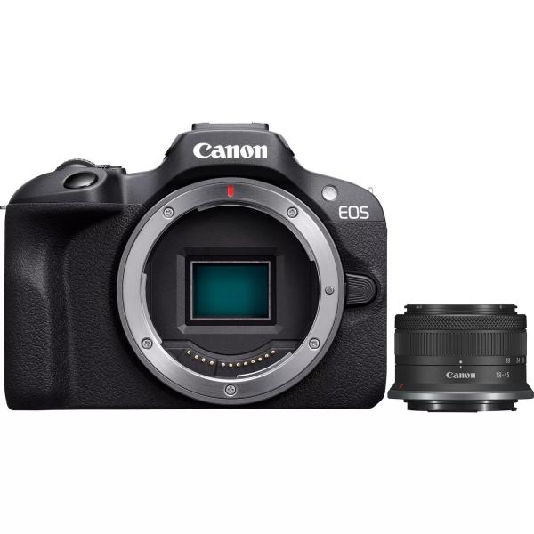Canon EOS R100 + RF-S 18-45mm F4.5-6.3 IS STM Kit MILC 24,1 MP CMOS 6000 x 4000 Pixel Nero (Canon EOS R100 + RF-S 18-45MM IS STM)