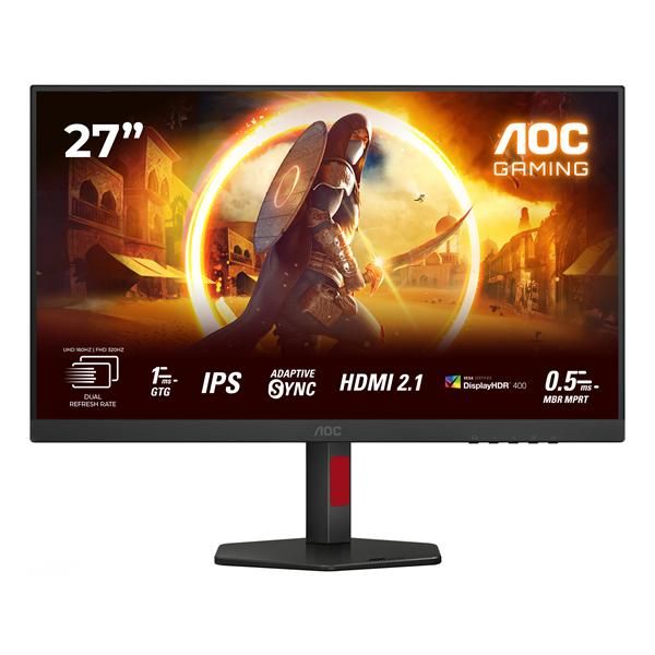 AOC G4 U27G4R Monitor PC 68,6 cm [27] 3840 x 2160 Pixel 4K Ultra HD LED Nero, Rosso (AOC Gaming U27G4R - LED monitor - gaming - 27 - 3840 x 2160 4K UHD [2160p] @ 160 Hz - Fast IPS - 400 cd/m? - 1000: