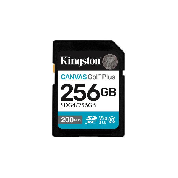 Kingston Technology Canvas Go! Plus 256GB SDXC Canvas Go Plus Gen4 200MB/s C10 UHS-I U3 V30 (Kingston Canvas Go Plus Gen4 SDXC 256G)