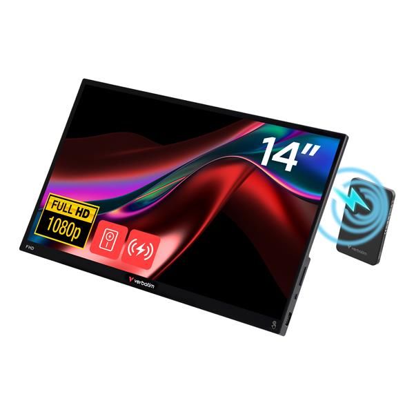 Verbatim 32088 TV e monitor portatile Nero 35,6 cm [14] LED 1920 x 1080 Pixel (Verbatim Portable 14 Touch Monitor LIGHT)