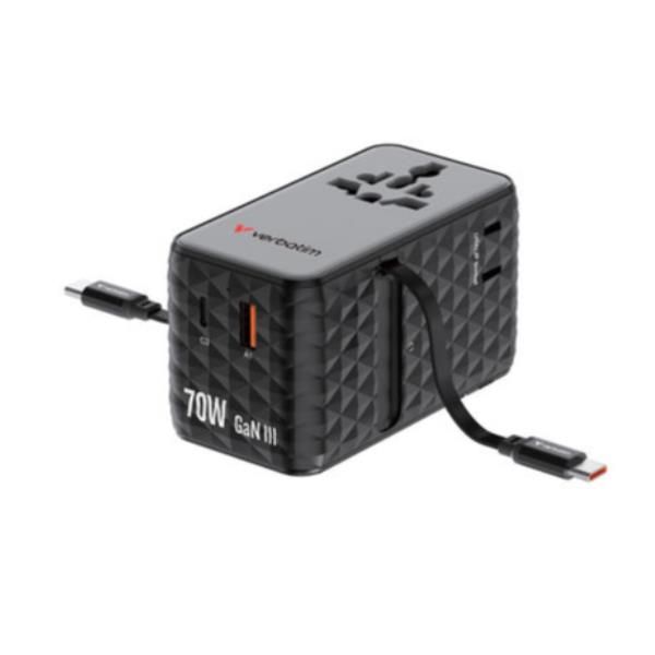 Verbatim Charge 'n' Travel 70W Universale Nero AC Ricarica rapida Interno (Verbatim Charge n Travel 70W GaN III)