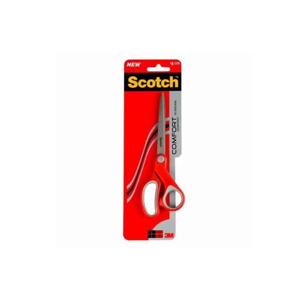 3M 7000033998 forbici da cancelleria Forbici da ufficio Taglio a zig zag Grigio, Rosso (Scotchâ?¢ Comfort Scissors Red 18 cm 1/Pack)