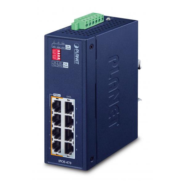 PLANET IP30 Industrial 4-port Gigabit Ethernet [10/100/1000] Supporto Power over Ethernet [PoE] Blu (IP30 Industrial 4-port - 10/100/1000T 95W 802.3bt - PoE++ Injector Hub IP30 Industrial 4-port, Gig