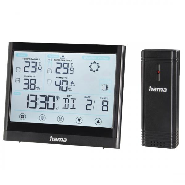 Hama Full Touch Nero LED Batteria (FULL TOUCH WEATHER STATION BLACK)