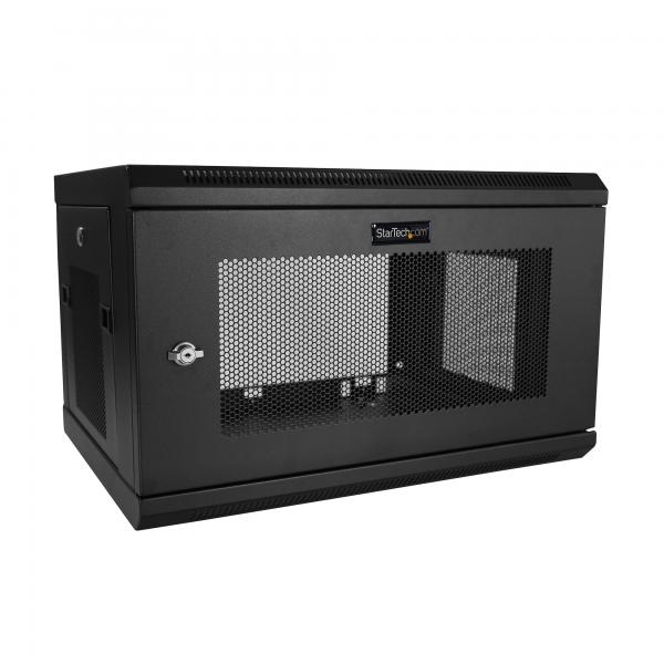 StarTech.com Armadio Rack 19 6U a 2 Montanti a Muro - Server Rack 19 Pollici con Ripiano 1U per Switch e Dispositivi di Rete/AV/IT - Rack Dati Venitlato montabile a parete (WALL MOUNT NETWORK SWITCH