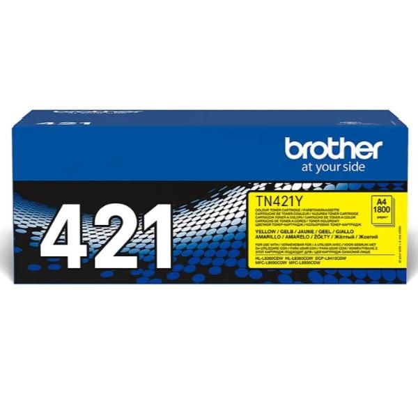 Brother TN-421Y cartuccia toner 1 pz Originale Giallo (OEM Brother TN421Y Yellow 1800 Pages Original Toner)