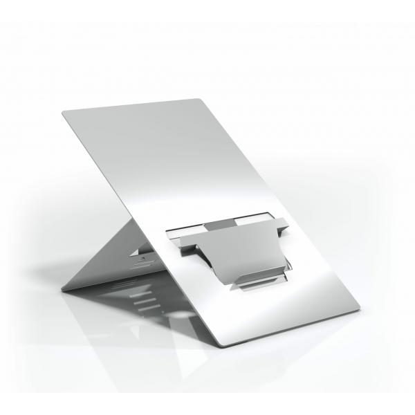 STANDIVARIUS Oryx evo E Supporto per computer portatile Alluminio, Argento 43,2 cm [17] (Low Angle High Elevation Laptop Stand with In-line Document Holder - Natural Aluminium)
