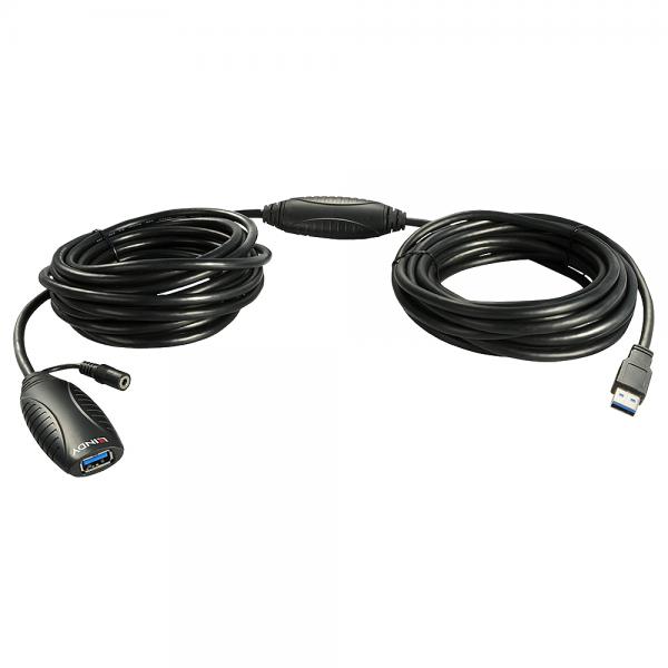 Lindy 43099 cavo USB USB 3.2 Gen 1 [3.1 Gen 1] 15 m USB A Nero (15M USB 3.0 ACTIVE EXTENSION)