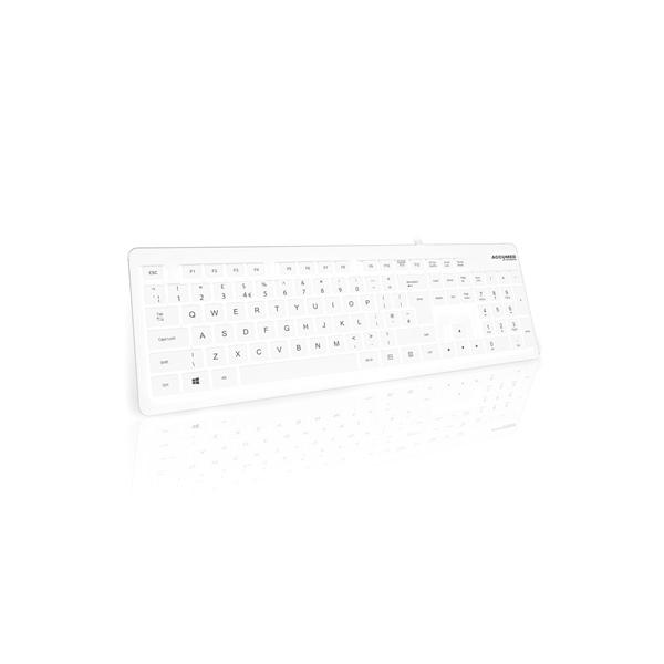 Accuratus Accumed Value tastiera Medico USB QWERTY Inglese britannico Bianco (Accuratus AccuMed Value Keyboard - USB 105 Key Sealed Washable IP68 Medical / Clinical Keyboard. Supplied by Hypertec [1Y