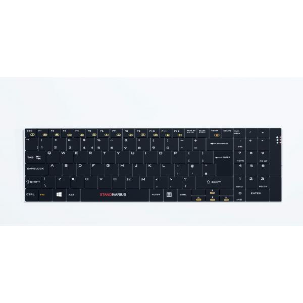 STANDIVARIUS Solo #pad tastiera Ufficio RF Wireless QWERTY Inglese UK Alluminio, Nero (2.4 GHz Wireless Rechargeable Keyboard with Number pad - Black) - Versione UK