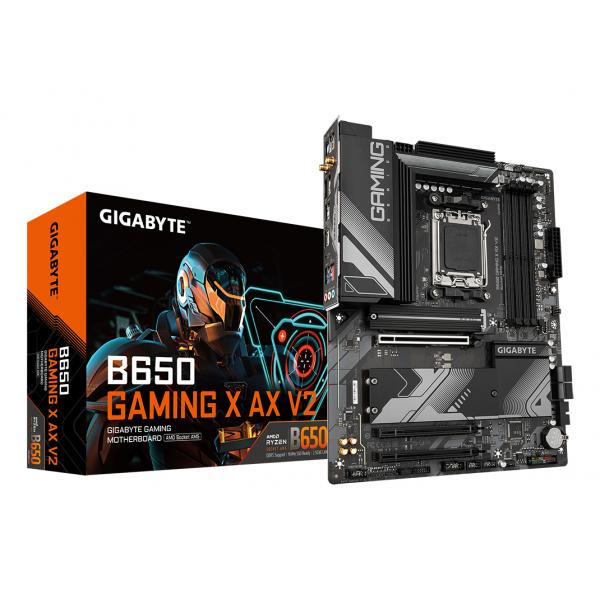 GIGABYTE B650 GAMING X AX V2 Scheda madre - AMD Ryzen serie 9000, VRM a 8+2+2 fasi, fino a 8000 MHz DDR5 [OC], 1xPCIe 5.0 + 2xPCIe 4.0 M.2, LAN 2,5 GbE, WIFI 6E, USB 3.2 Gen 2 (Gigabyte B650 GAMING X