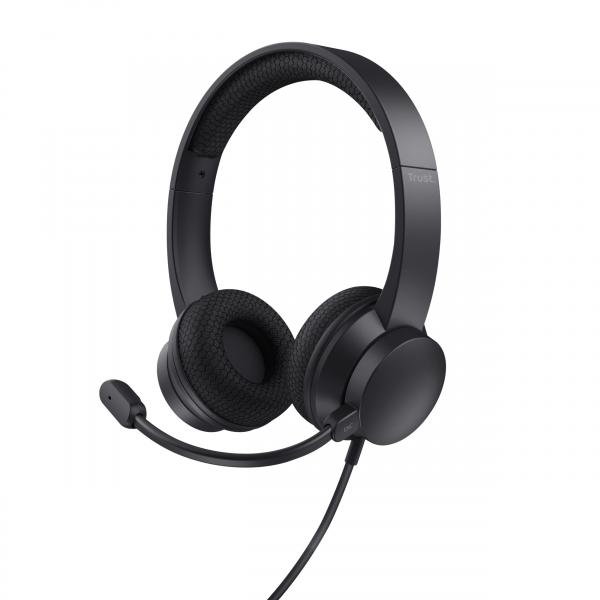 Trust HS-260 Auricolare Cablato Passanuca Ufficio USB tipo A Nero (TRUST HS-260 USB-ENC PC noise-cancelling headset 25334)