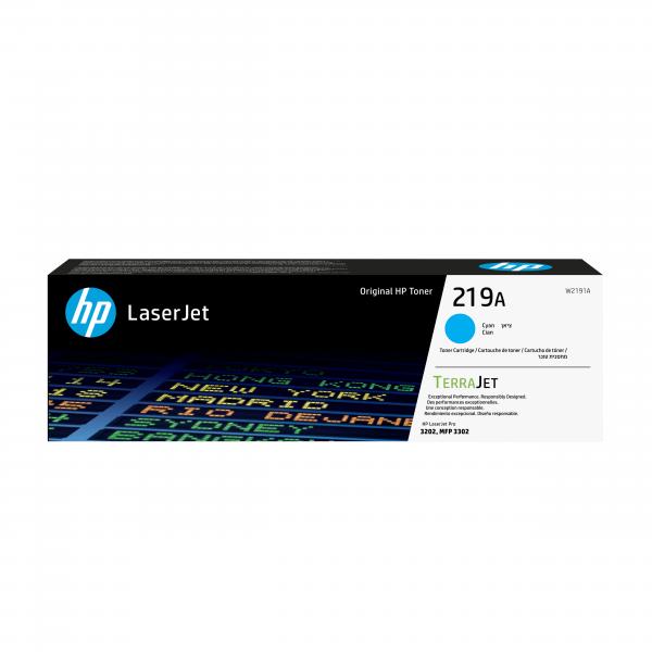 HP Cartuccia toner ciano originale LaserJet 219A (OEM HP W2191A/219A Cyan Toner Cartridge)