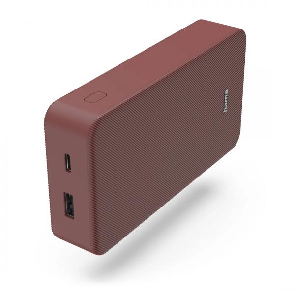 Hama 00201717 batteria portatile Polimeri di litio [LiPo] 20000 mAh Rosso (HAMA Powerbank Colour 20 20000mAh USB-)