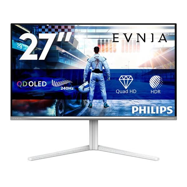 Philips Evnia 6000 27M2N6501L/00 Monitor PC 67,3 cm [26.5] 2560 x 1440 Pixel Quad HD QD-OLED Bianco (Philips Evnia 6000 27M2N6501L - OLED monitor - gaming - 27 [26.5 viewable] - 2560 x 1440 QHD @ 240