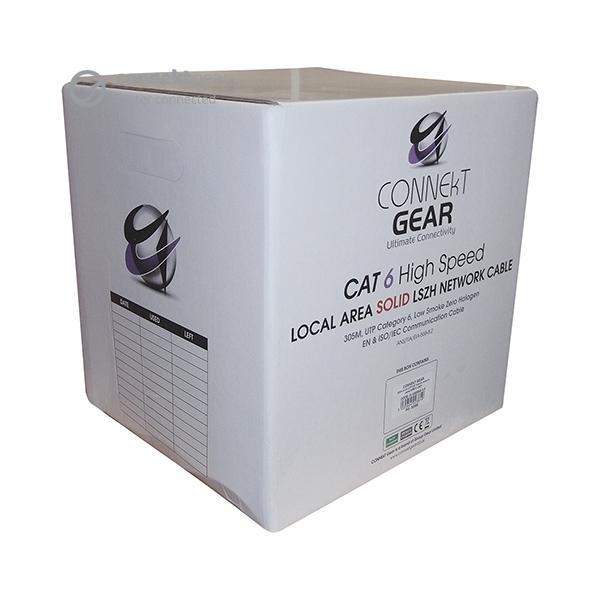 connektgear 31-0305SG/LS cavo di rete Grigio 305 m Cat6 U/UTP [UTP] (305m Solid CAT6 UTP LS0H Network Cable Drum 23-AWG - Grey)