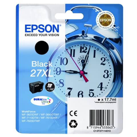 Cartuccia inkjet standard Sveglia 27XL Epson nero C13T27114012