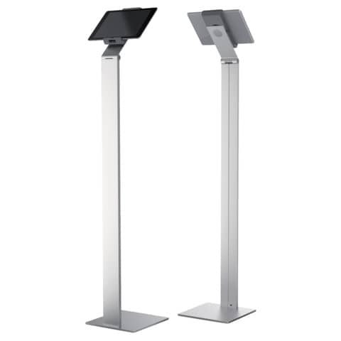 Porta tablet da pavimento DURABLE per tablet da 7'' a 13'' argento metallizzato 27x27x121,5cm - 893223