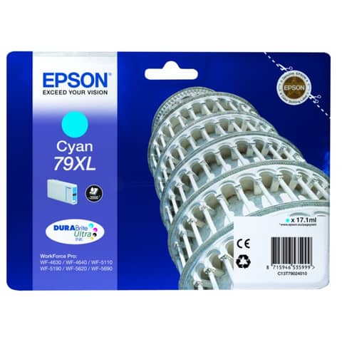 Cartuccia inkjet alta capacità blister RS 79XL Epson ciano C13T79024010
