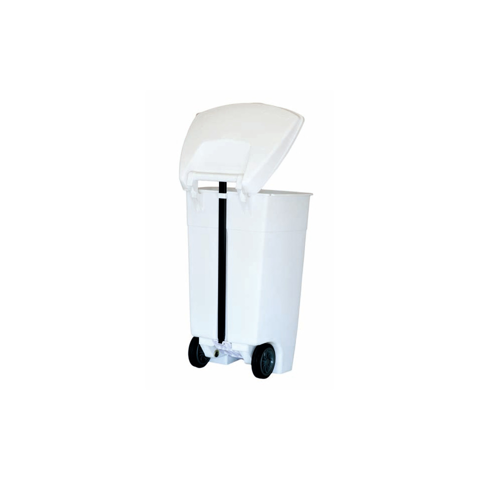 Contenitore mobile a pedale Medial Contiplast 120L in PP bianco 102534 - Image 4