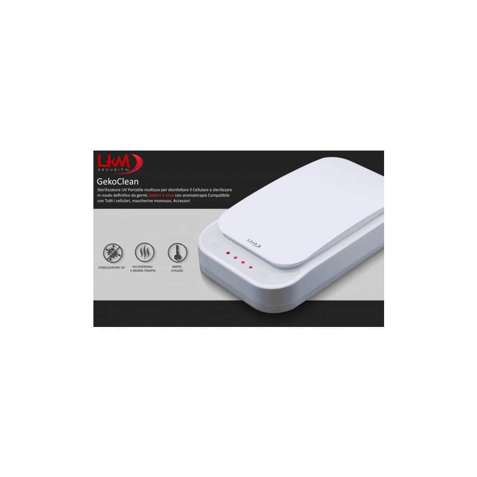 Sterilizzatore UV portatile GekoClean per smartphone e mascherine, bianco, con caricabatterie e diffusore LKM-GERM01WH - Image 4