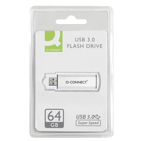 Chiavetta USB 3.0 in blister Q-Connect Flash drive argento/nero - 64 GB - KF16371