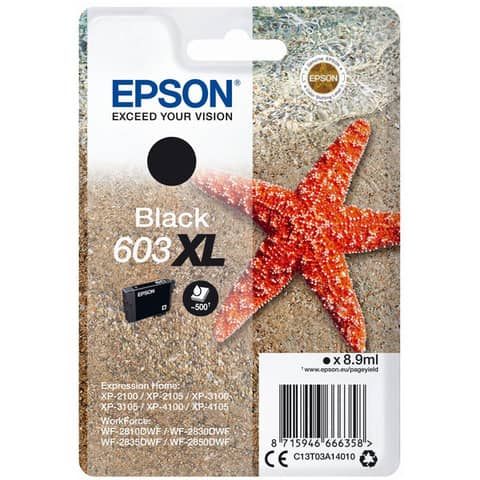 Cartuccia Epson 603 XL nero C13T03A14010