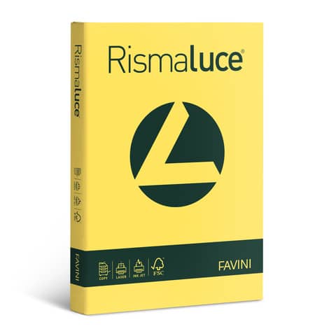 Carta colorata Favini Rismaluce colori forti 140 g/m² A3 giallo sole - Risma da 200 fogli - A65B213