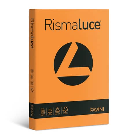 Carta colorata Favini Rismaluce colori forti 140 g/m² A3 arancio - Risma da 200 fogli - A65E213