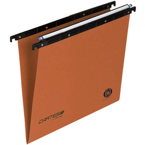 Cartelle sospese orizzontali per cassetti CARTESIO 39 fondo a V arancio arancio Conf. 50 pezzi - 100/395-B2