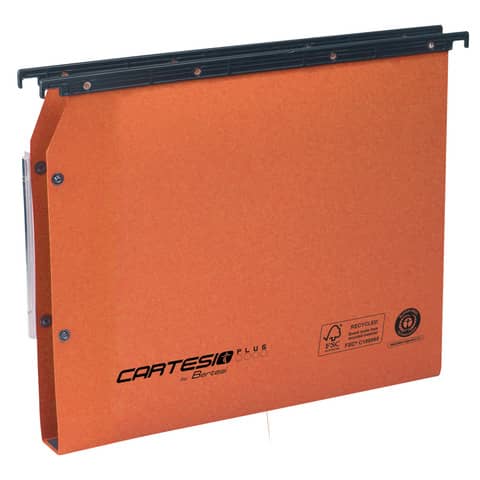 Cartelle sospese laterali per armadi CARTESIO PLUS 33 cm fondo U 3 cm arancio Conf. 25 pezzi - 314 M Link 3 -A2