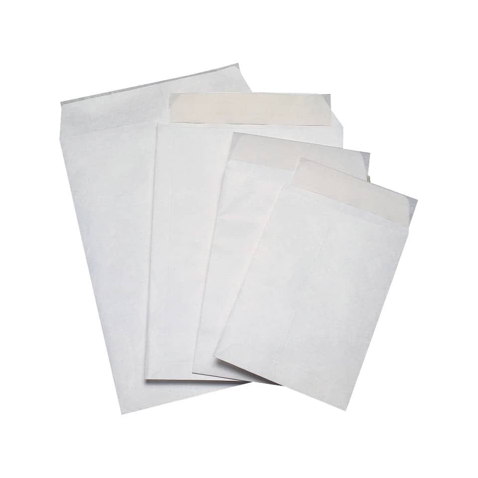 Buste a sacco con soffietti e strip bianche 305x406x50 mm - conf. 100 pz Tyvek formato E4 - 11846 - Image 3