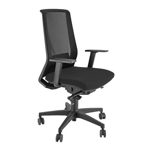 Sedia semidirezionale girevole Unisit Light LLN traslatore sedile rivestimento ignifugo nero - con braccioli LLN/BR/IN