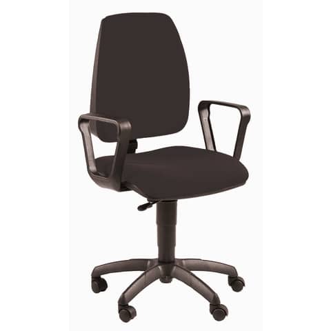 Sedia operativa girevole Unisit Jupiter JUBR Eco smart - rivestimento Eco nero - con braccioli - JPQ/BRN/EN