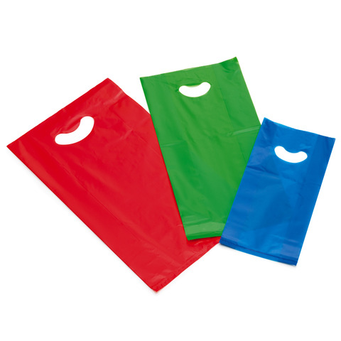 Buste Favorit Smiling Bag con manico e soffietto in PE sp. 60 µm 32+6+6x55 cm in conf. 125 - 100501270