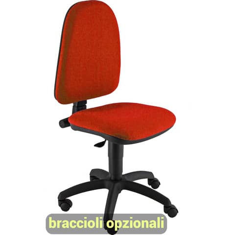 Sedia operativa girevole Unisit Jupiter JUSB/SB Eco smart - rivestimento Eco rosso - JPL/ER